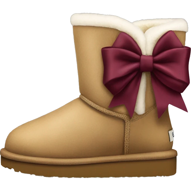 ugg boots with burgundy bows emoji