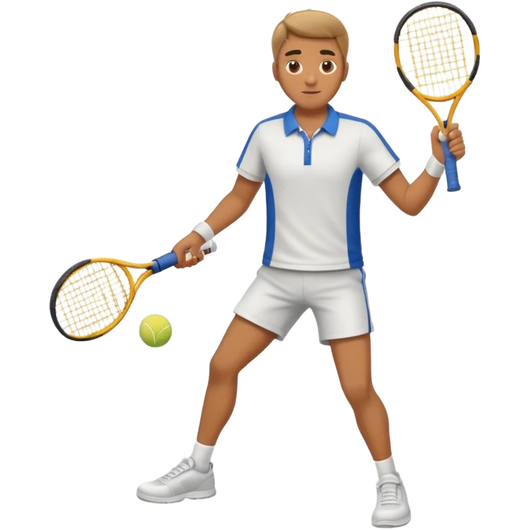 full body of a man playing tenis with sport shirt emoji