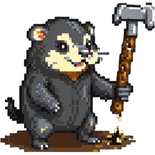 whacking a mole with a hammer emoji