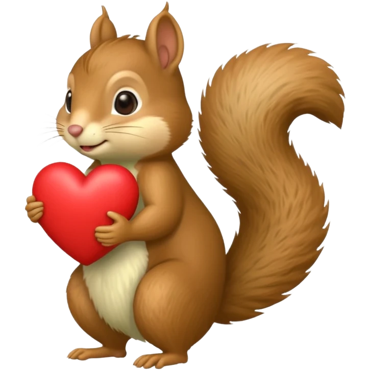 Soft yeşil bir sincap kocaman bir kalp taşıyor sanki karşında çok sevdiği biri varmış gibi emoji