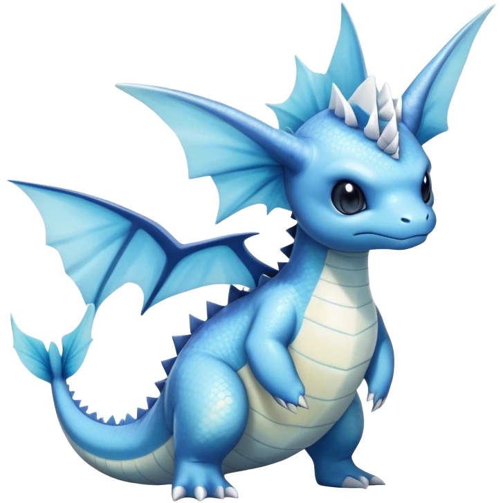 Edgy cool Lapras-Vaporeon-creature-hybrid full body  emoji