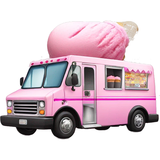 Pink ice cream truck emoji