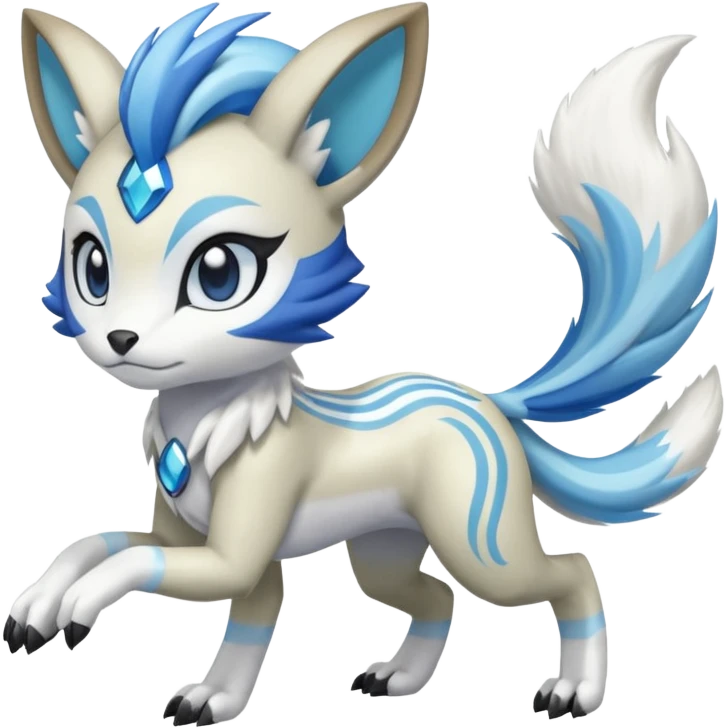 Meloetta-Garurumon-Pokémon-Digimon-Fakémon-fusion-hybrid-creature emoji