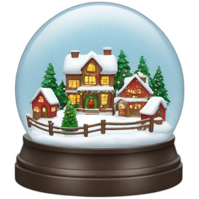 Christmas village snow globe emoji