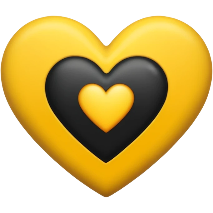 Fusiona un corazón de iPhone de color amarilla con color negro  emoji