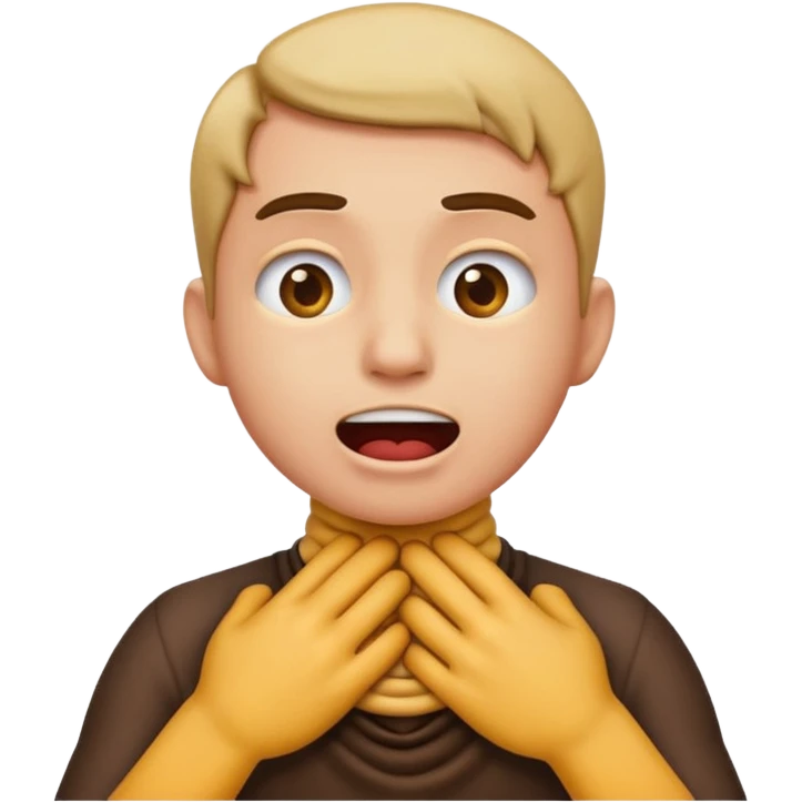 emoji chocking it’s self out with hands around neck emoji
