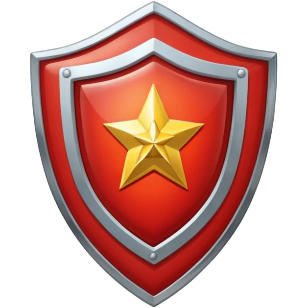 a shiny shield with the USSR flag inside emoji