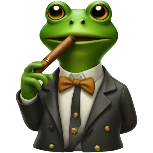 A frog smoking a cigar emoji