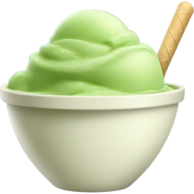 matcha ice cream in a bowl emoji
