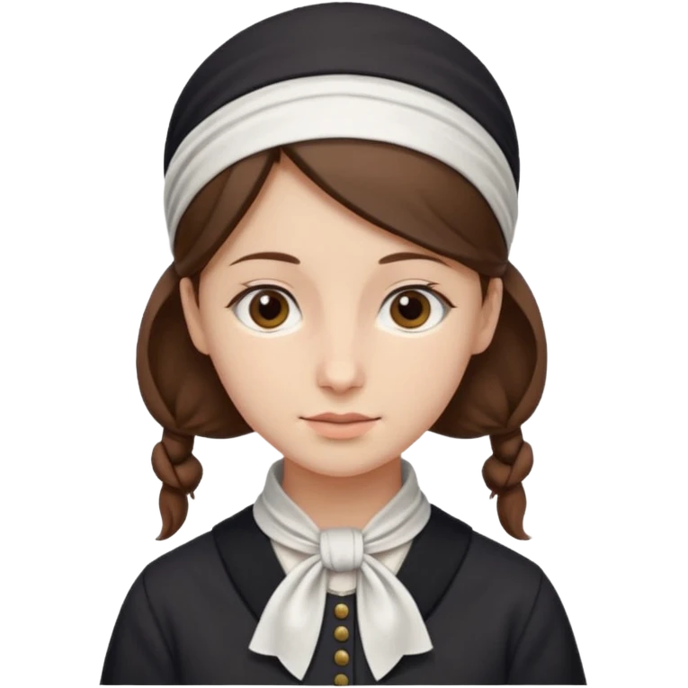 orthodox jewish woman with kerchief tied by neck circa. 1890 make into pretty young emoji