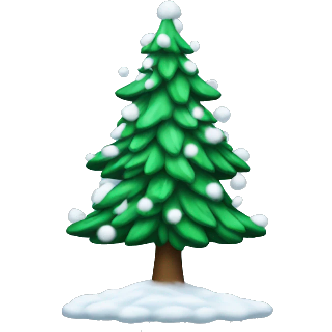 Christmas tree with snow falling  emoji