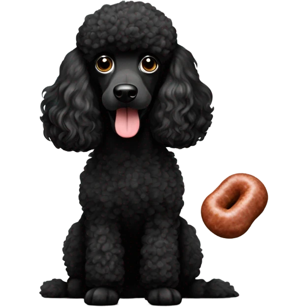black poodle with sausage emoji