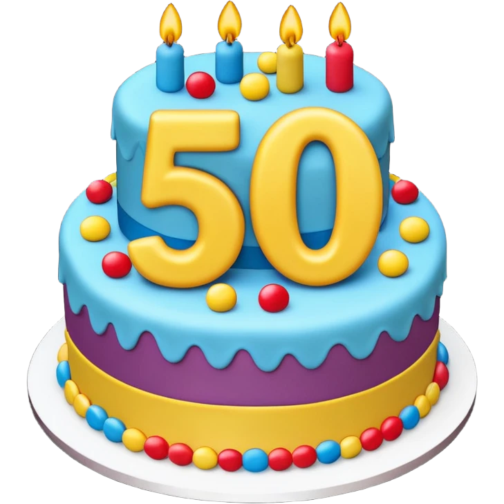 50th birthday with 50 in emoji emoji