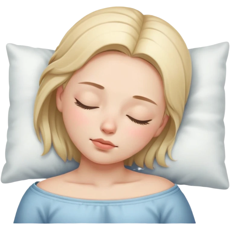 sleeping girl with closed eyes peaceful expression emoji