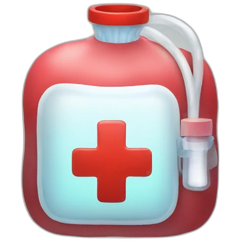 medical soft bag with red liquid emoji