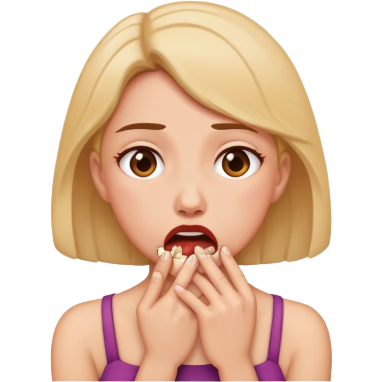 woman choking herself emoji