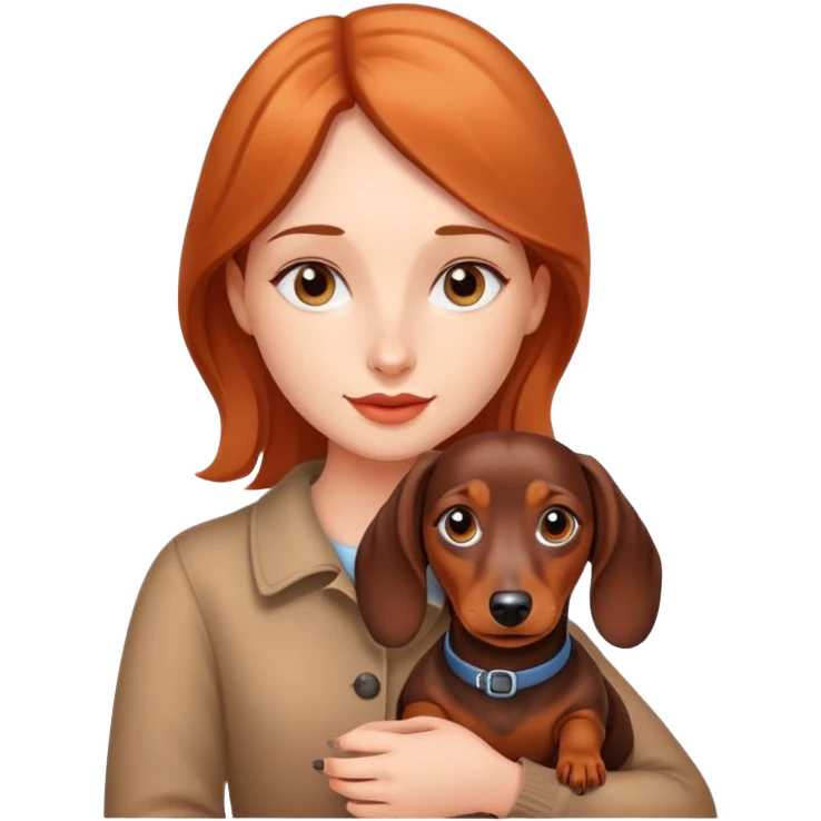 girl with dachshund emoji