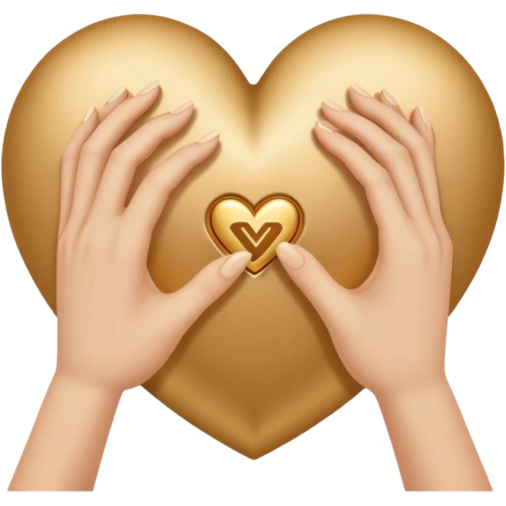 Two hands making a heart with the letter Y inside  emoji