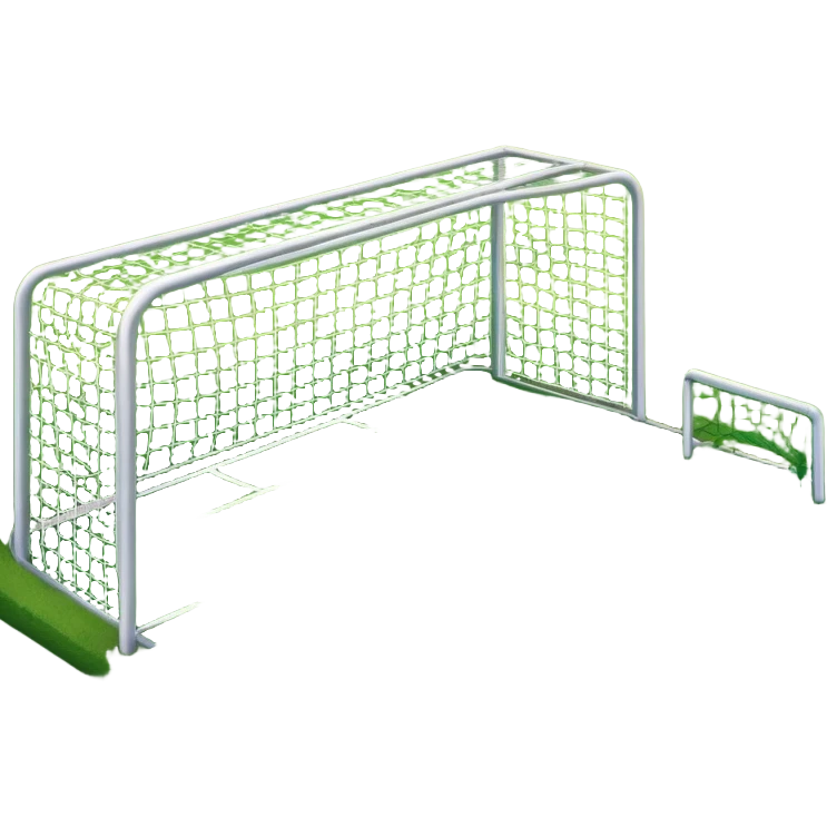 simple green grass playground in school with rudimentary futsal cages emoji