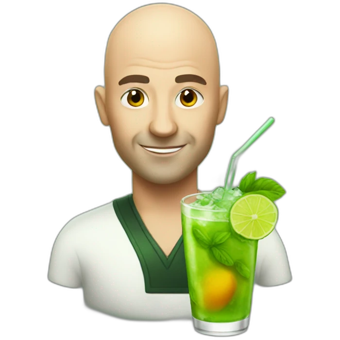 Bald Man with mojito emoji