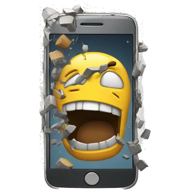 Smashing phone emoji