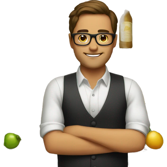 barman with glasses emoji