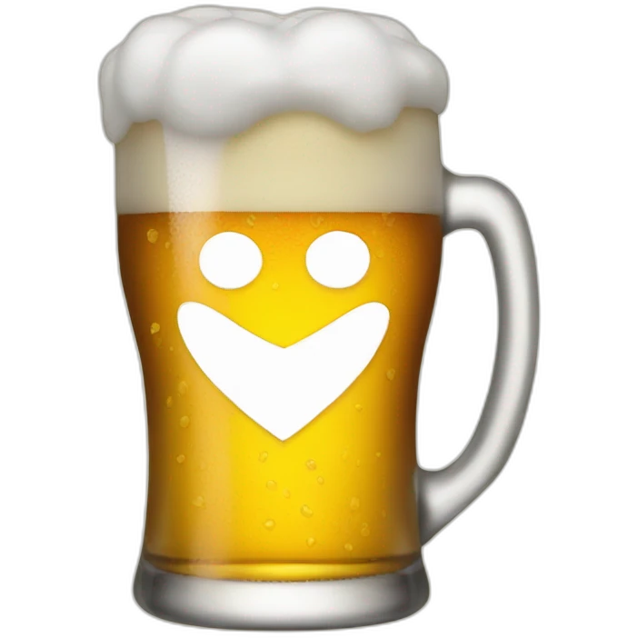 beer in the shape of a heart emoji