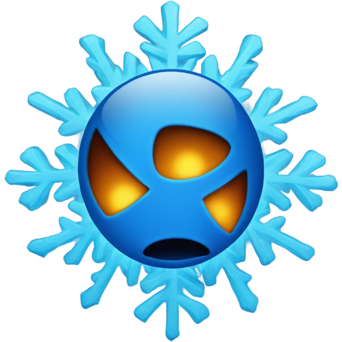 Blue hurt surrounded by snowflakes and blue fire  emoji