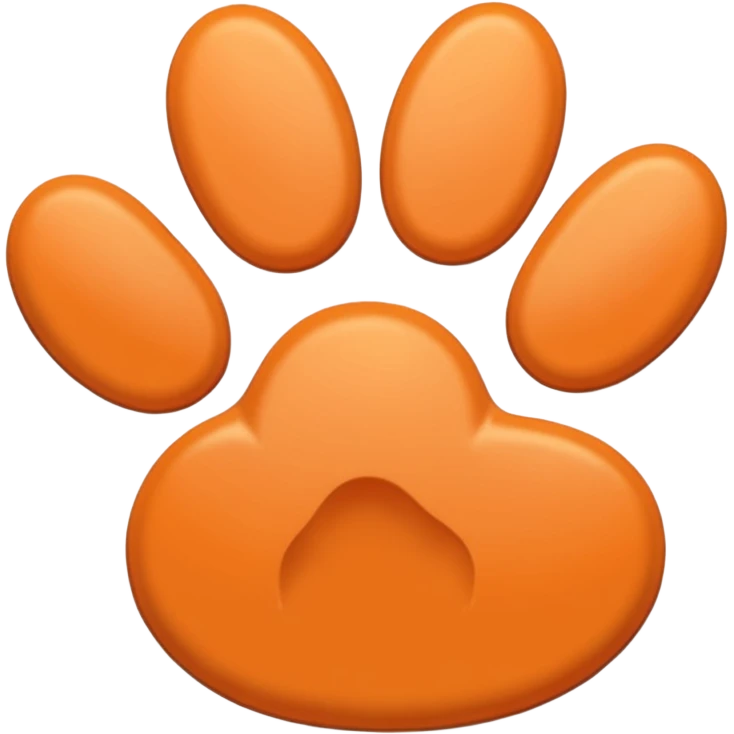 a light pastel orange pawprint emoji