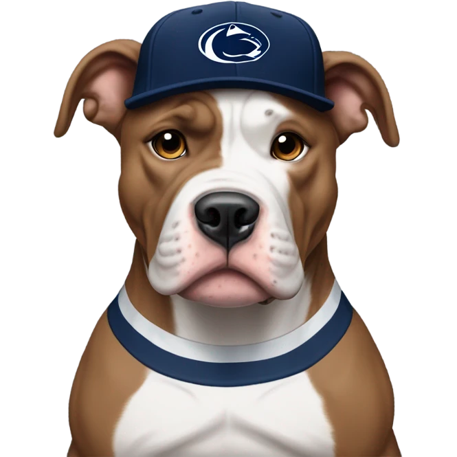 Pitbull wrestling in Penn state clothing emoji