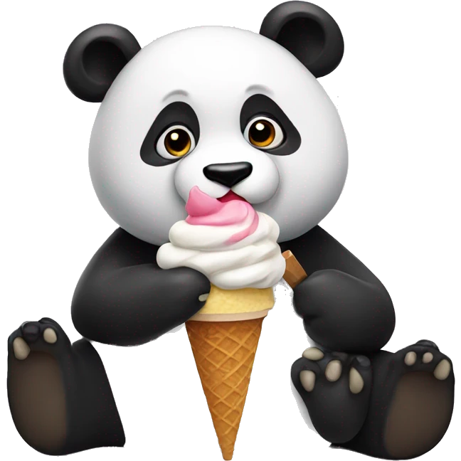 Panda eating ice cream emoji