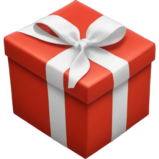 red giftbox with white ribbon emoji