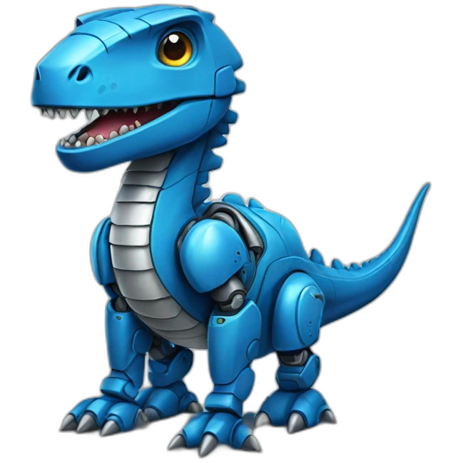 Bleu Dinosaure robot realistic emoji