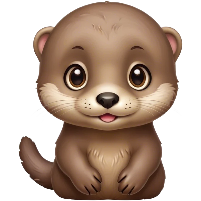 A cute baby otter with big eyes  emoji