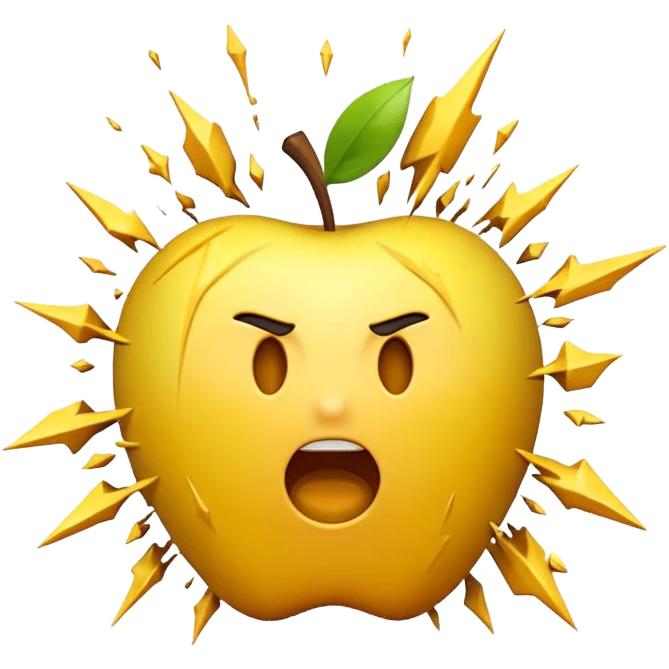 A 3D Apple-style emoji of a  explosion shape, expressing a loud sudden sound emoji