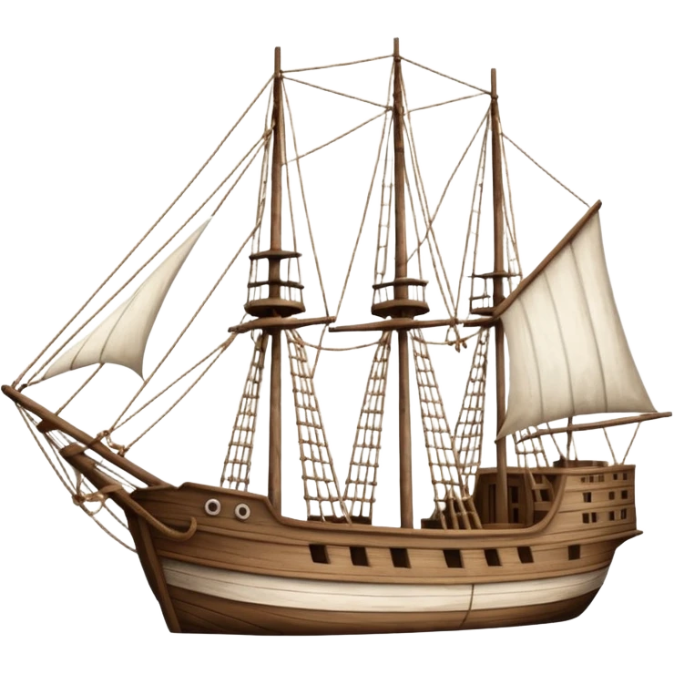 An old ship with masts and sails emoji