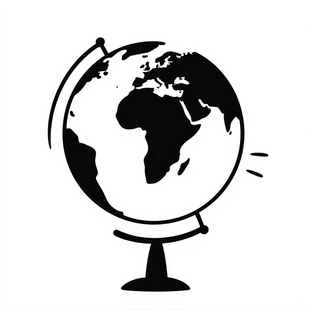 hand drawn doodle of a globe emoji