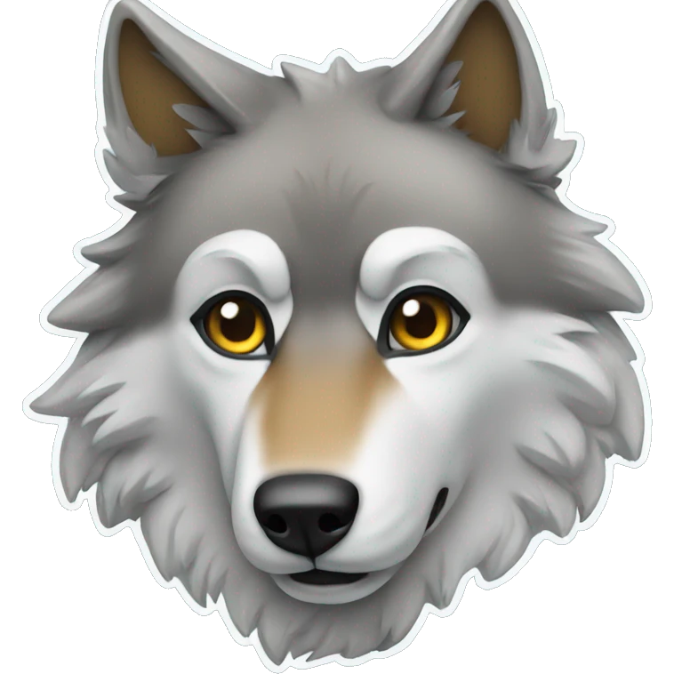 Wolf on a desktop emoji