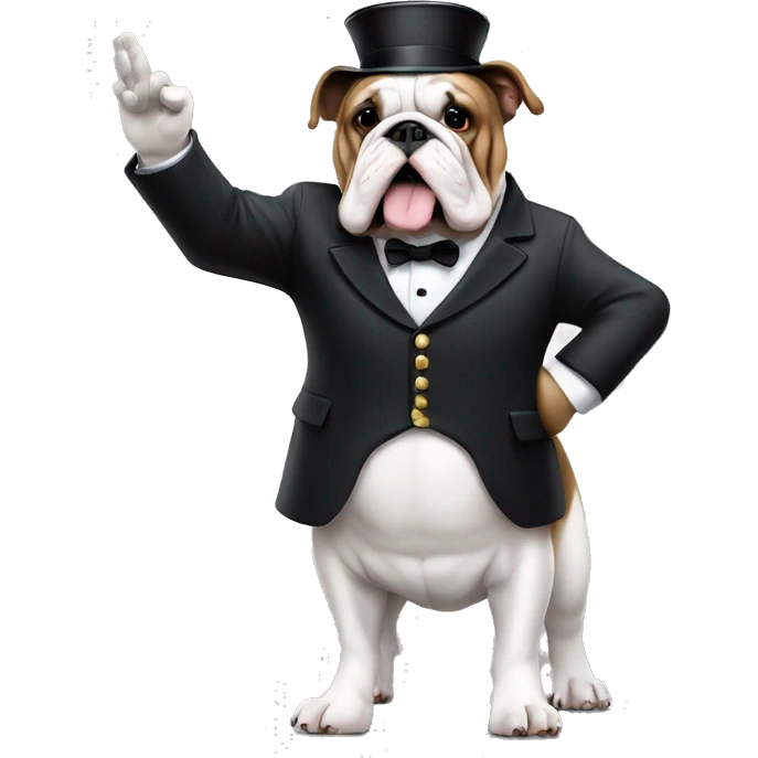 english bulldog conductor music emoji
