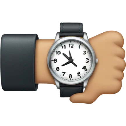 pointing to wristwatch emoji
