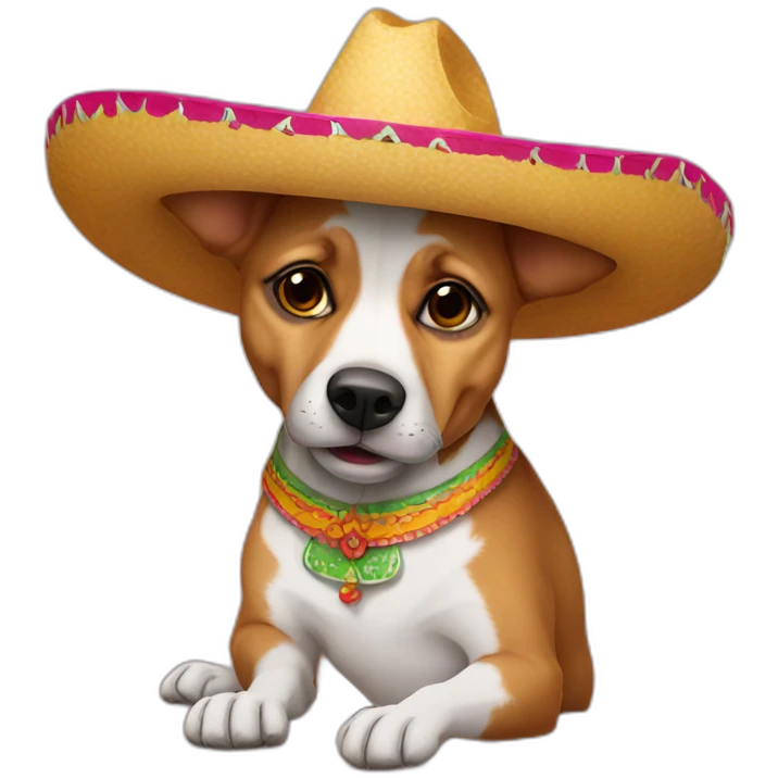 dog in sombrero drinking margarita emoji