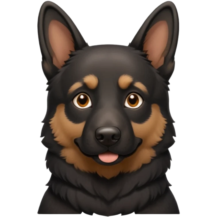 mostly black german shepherd wanting belly rub emoji