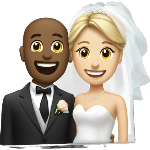 A MacBook with a wedding image emoji