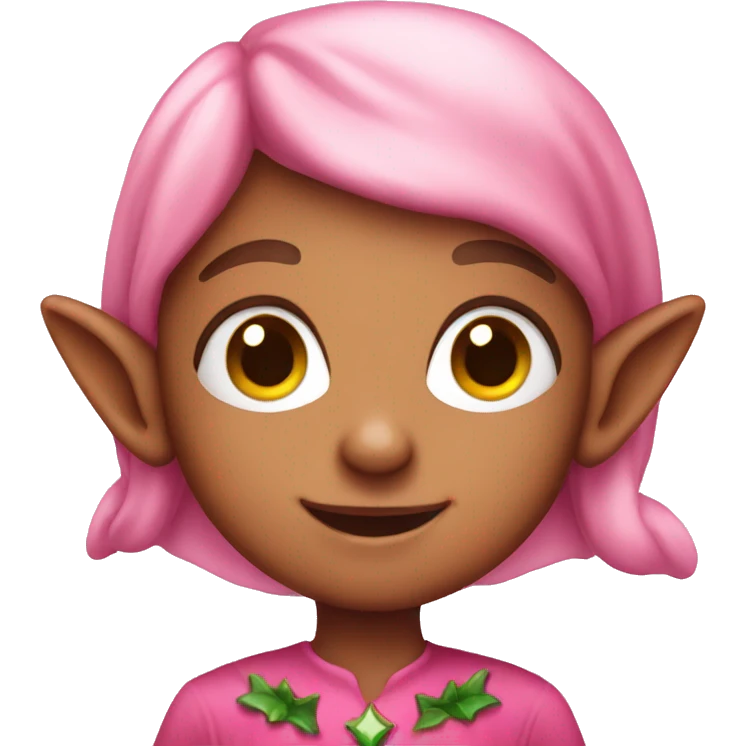 Pink cute elf emoji