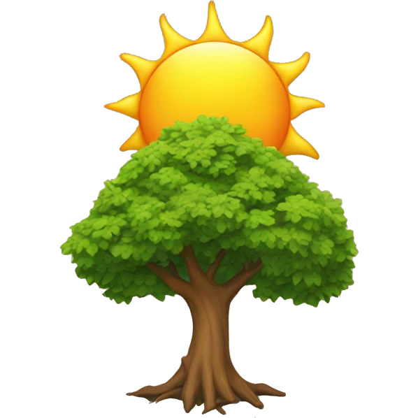 the sun and a tree under it emoji