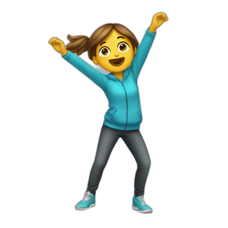Fille qui fait un dab emoji