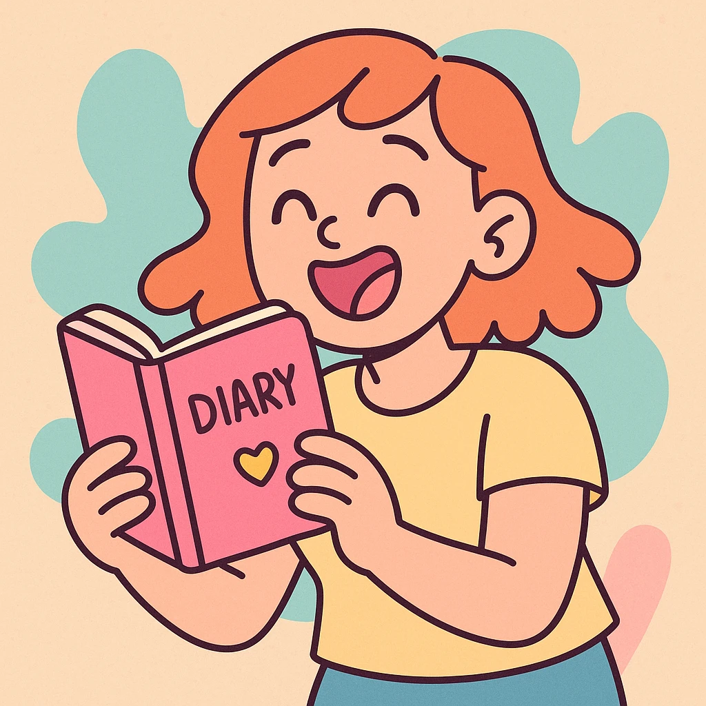 pink diary, pastel toon style emoji