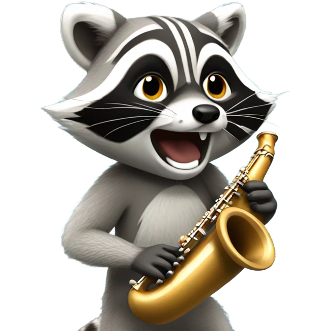Raccoon playing a flute emoji
