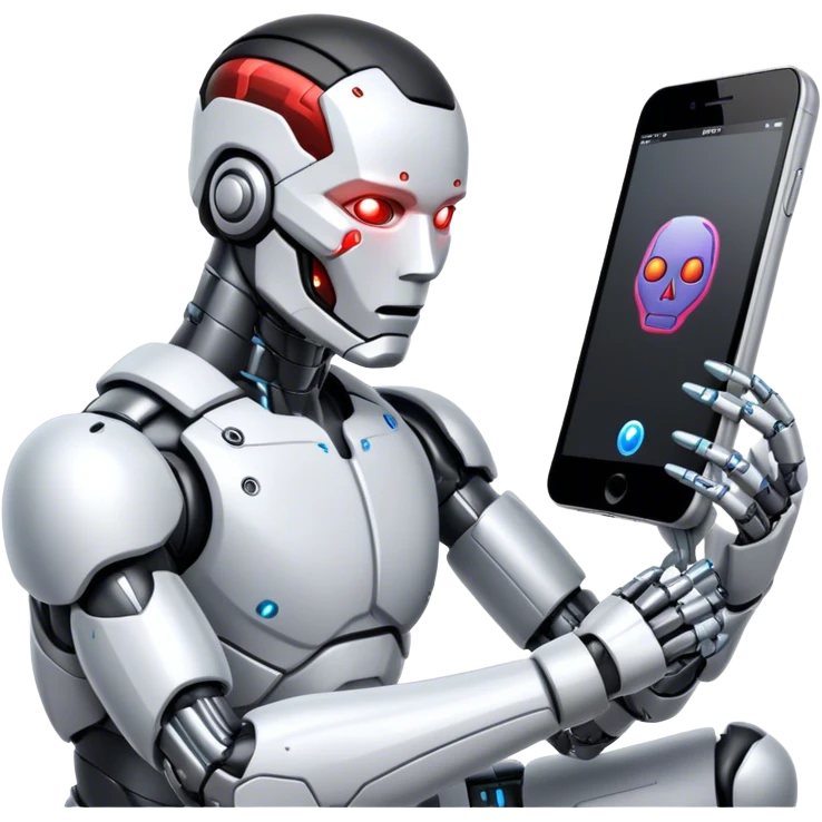 cyborg drawing a picture emoji