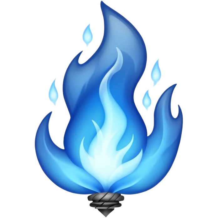 I need a realistic blue flame spreading emoji emoji